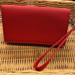 NWOT Just solutions Red triangle crossbody bag